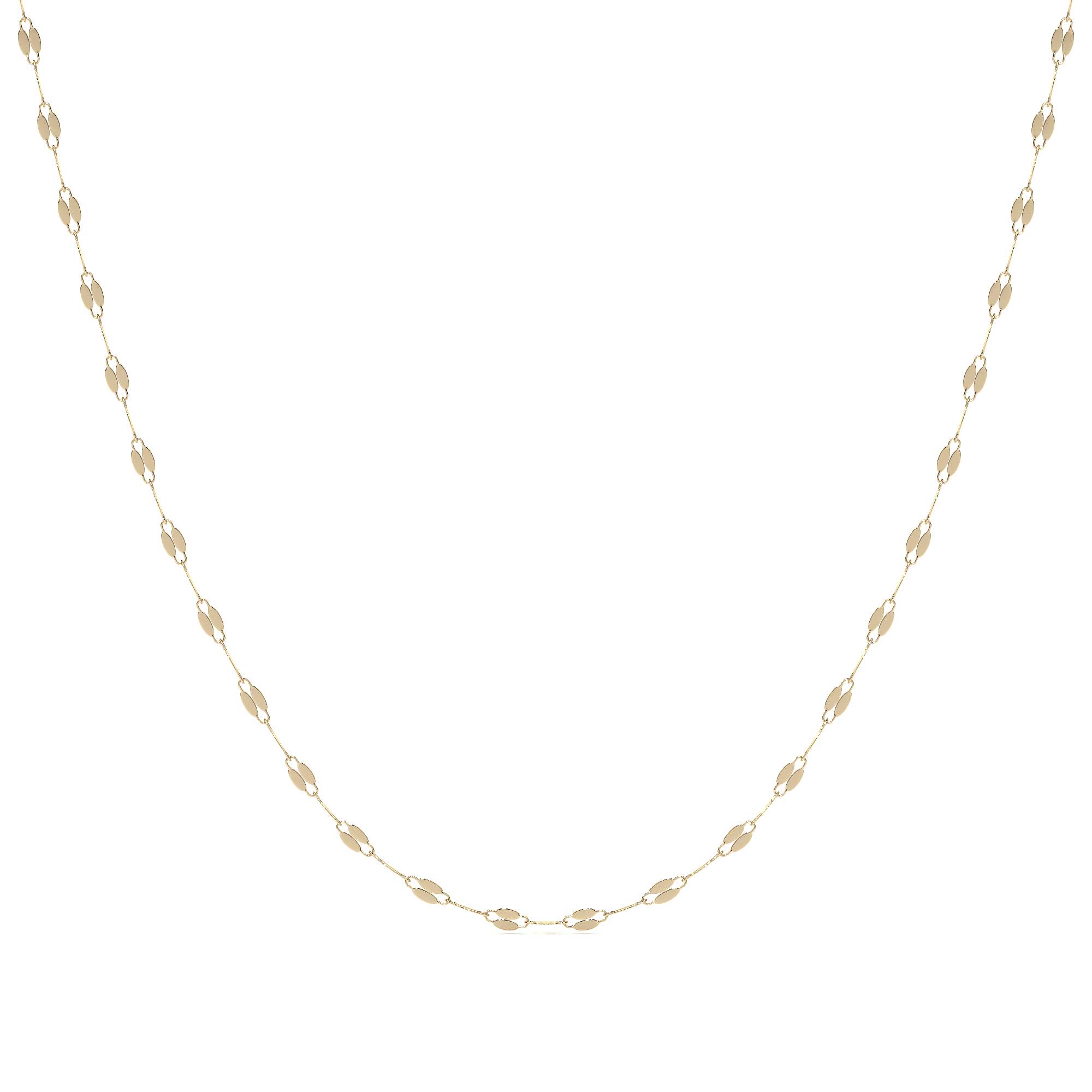 Cadena De Oro Italiano 10k, Estilo Grano De Café