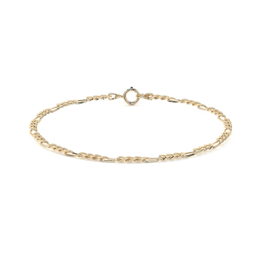 Pulsera Italiana Figaro Hueca De 10 Quilates 2.0mm