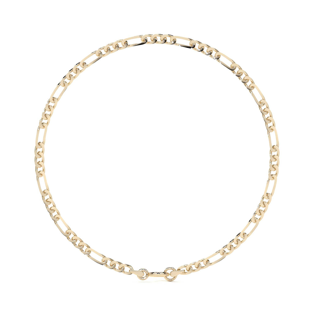 Pulsera Italiana Figaro Hueca De 10 Quilates 2.0mm