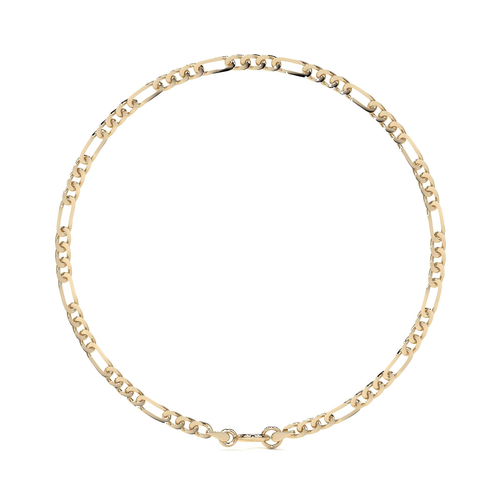 Pulsera Italiana Figaro Hueca De 10 Quilates 2.0mm