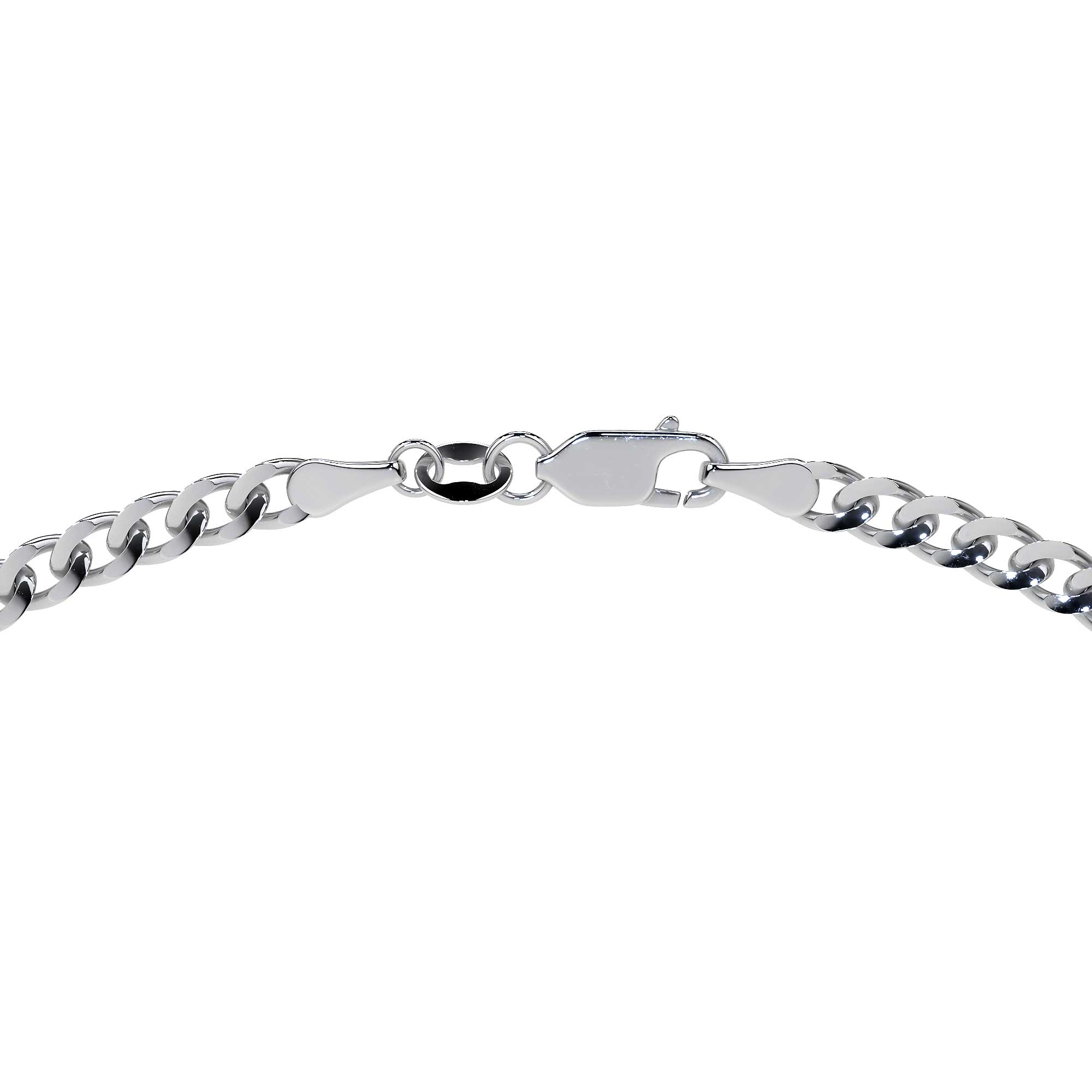 Cadena De Plata 925 Estilo Barbada De Calibre 3.2mm en 5 colores