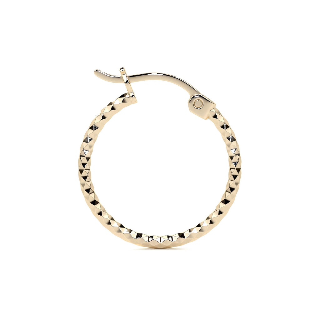 Arete Arracada De Oro 14k Con Diamantado Estilo Panal