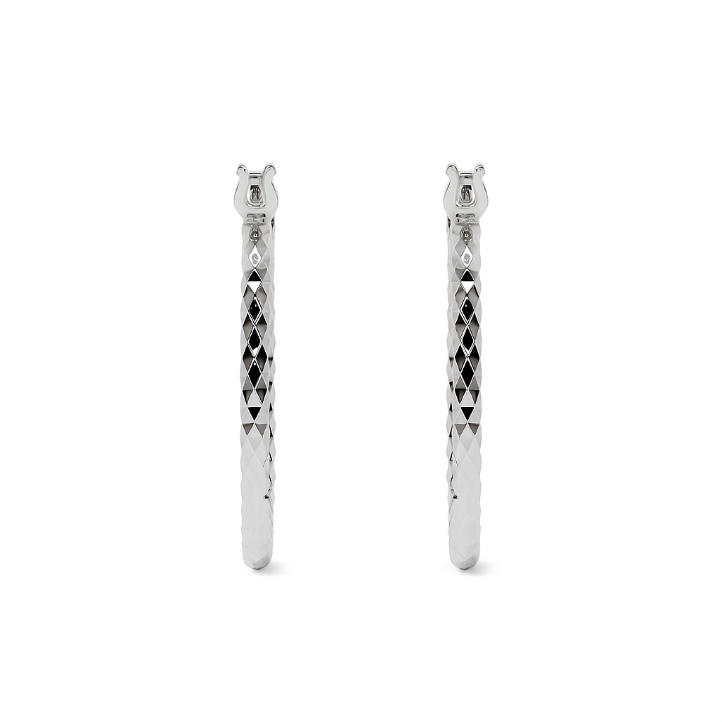 Arete Arracada De Plata 925 Diamantada Panal Para Mujer