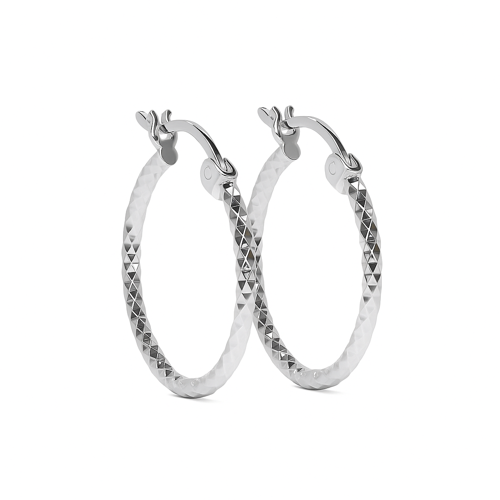 Arete Arracada De Plata 925 Diamantada Panal Para Mujer