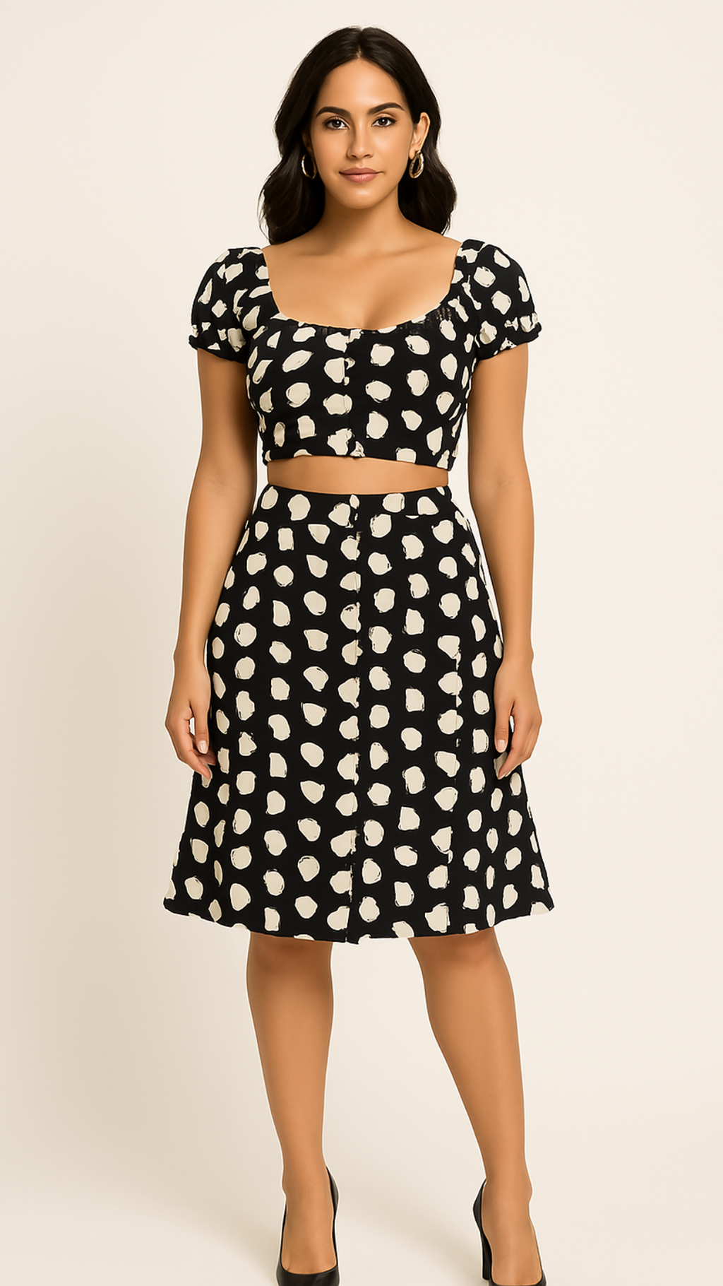 Set Croptop + Falda Corazones