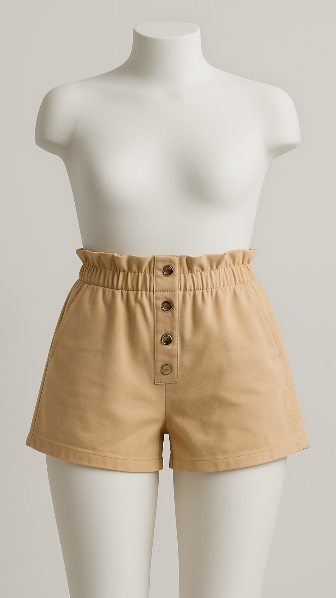 Short de Piel Ecologica Tipo Botones