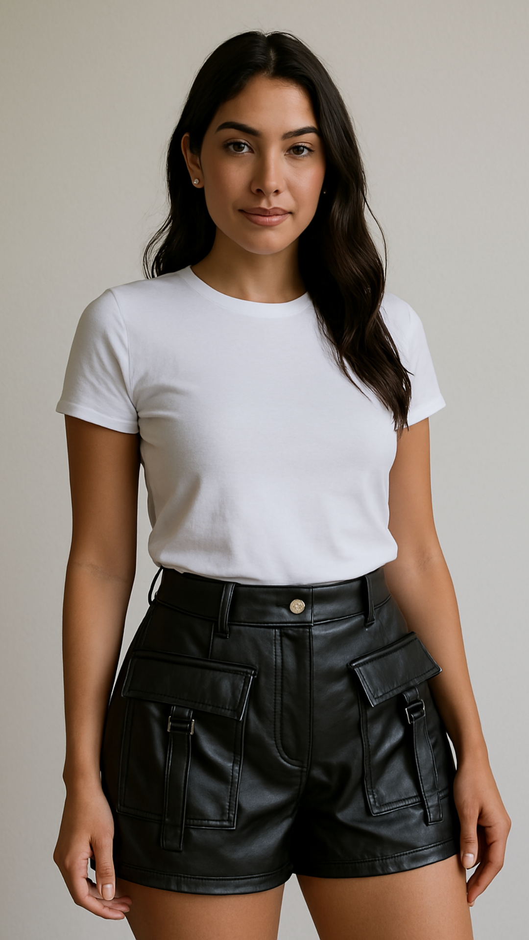 Short de Piel Ecologica Tipo Cargo