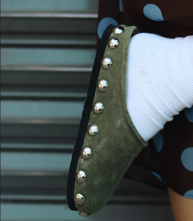 PENNY OLIVE GREEN CLOGS