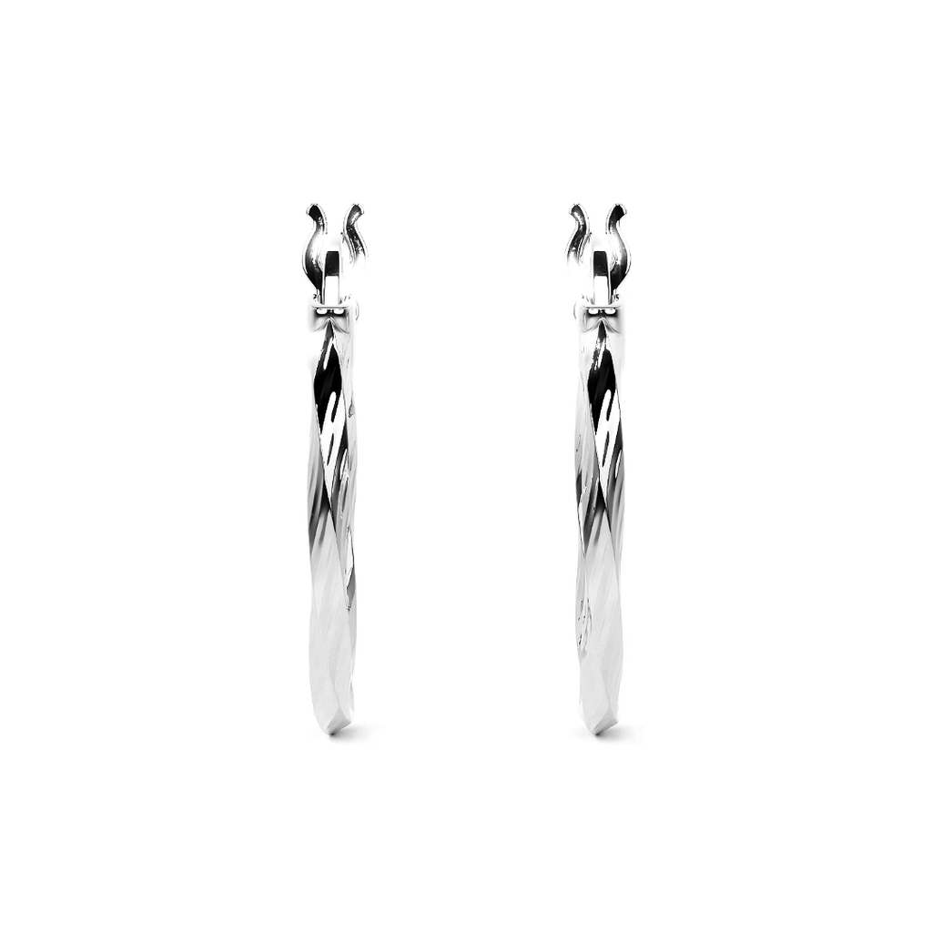 Arete De Plata 925 Para Mujer Con Diamantado Torsal