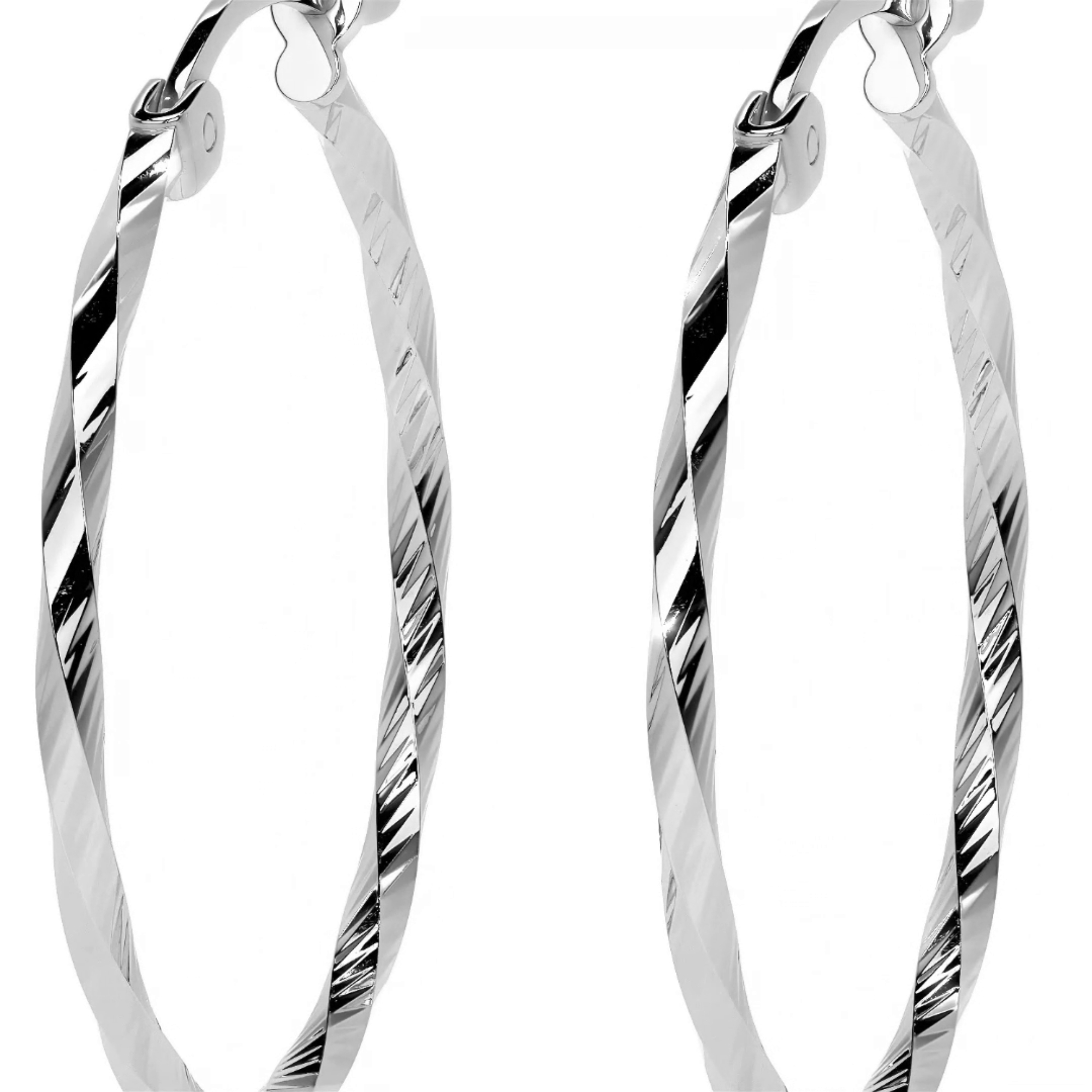 Arete De Plata 925 Para Mujer Con Diamantado Torsal