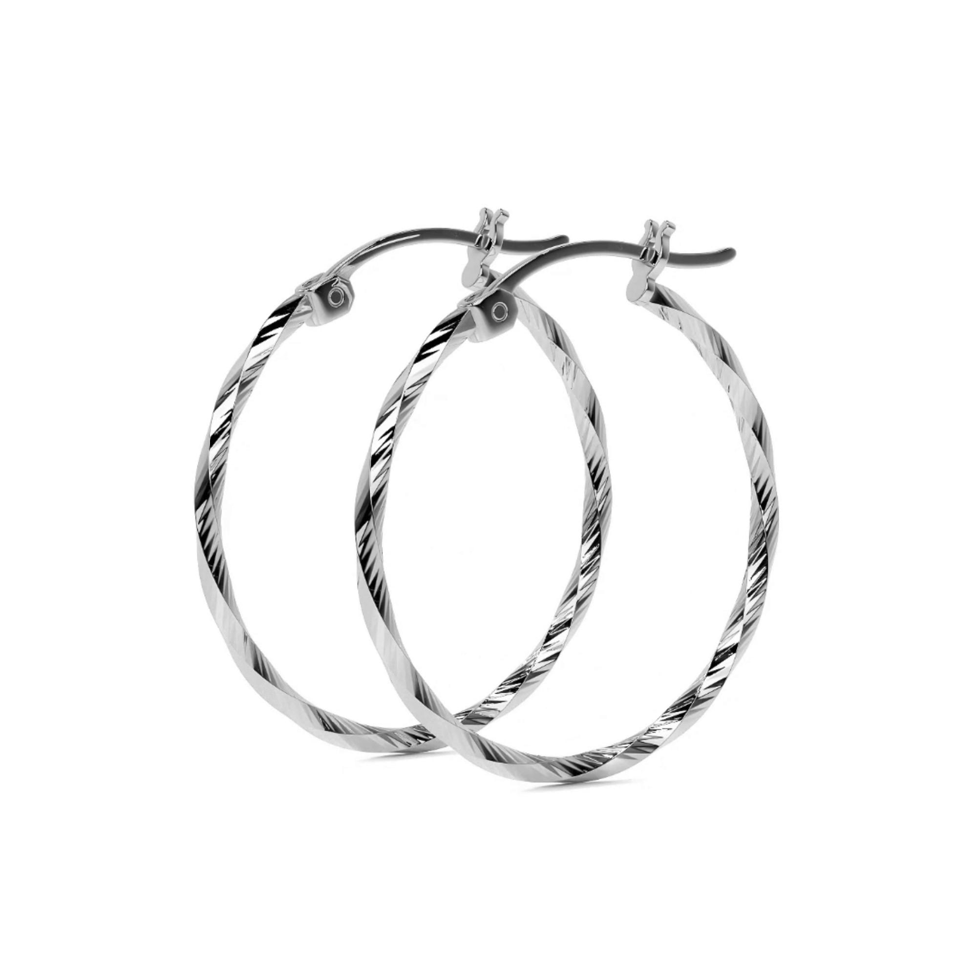 Arete De Plata 925 Para Mujer Con Diamantado Torsal