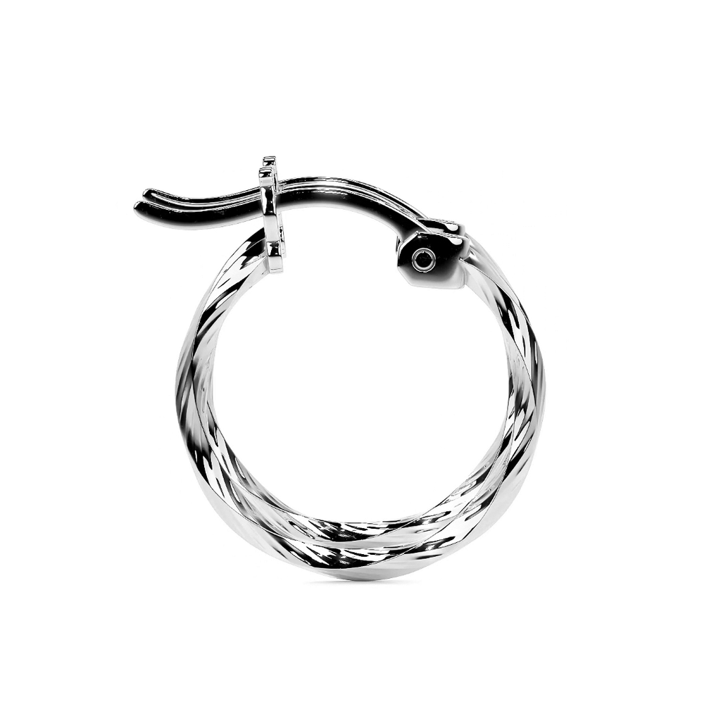 Arete De Plata 925 Para Mujer Con Diamantado Torsal