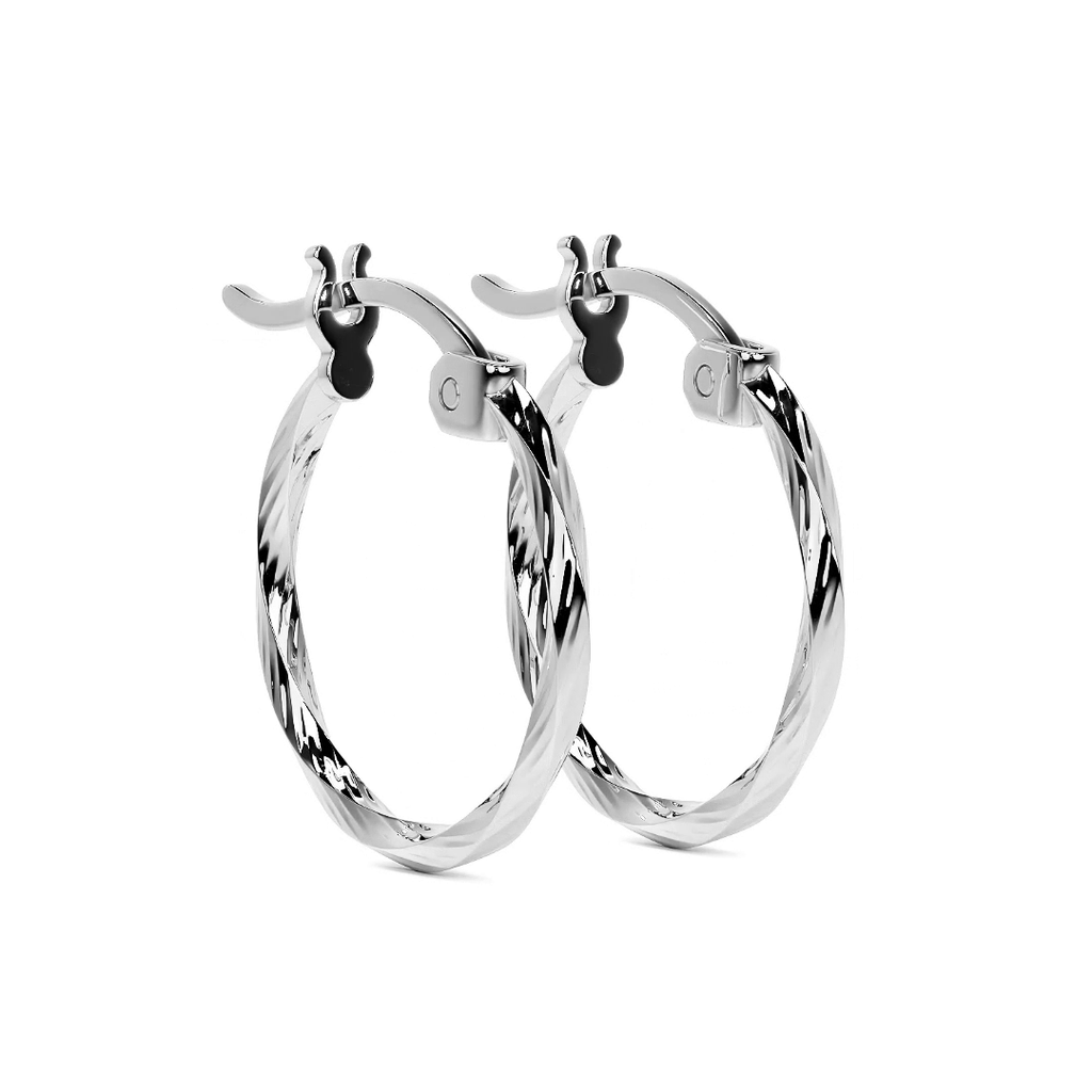 Arete De Plata 925 Para Mujer Con Diamantado Torsal