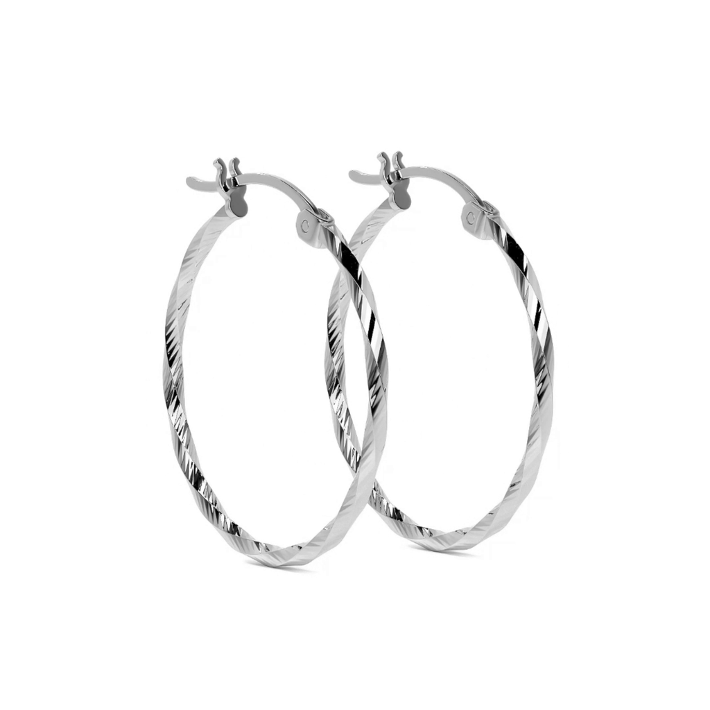 Arete De Plata 925 Para Mujer Con Diamantado Torsal